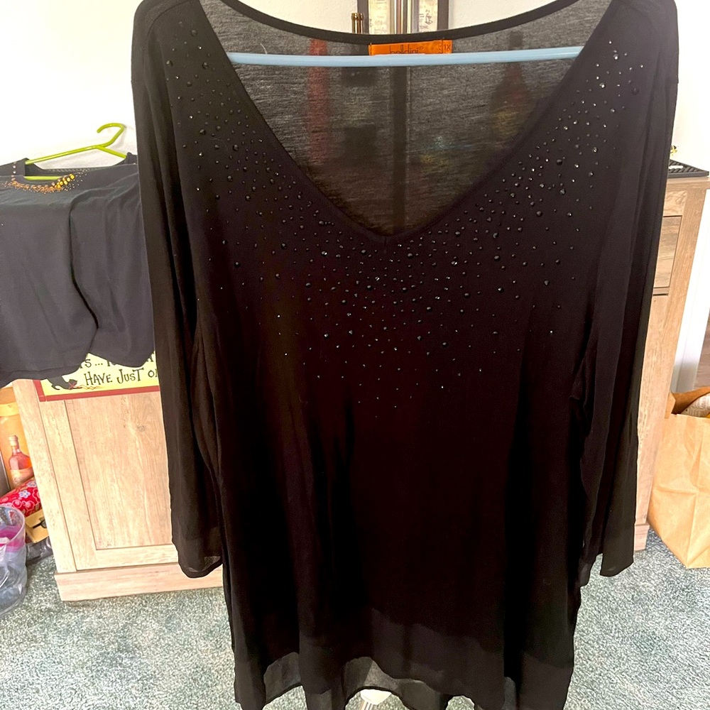 Elegant Black Sheer Women's Top